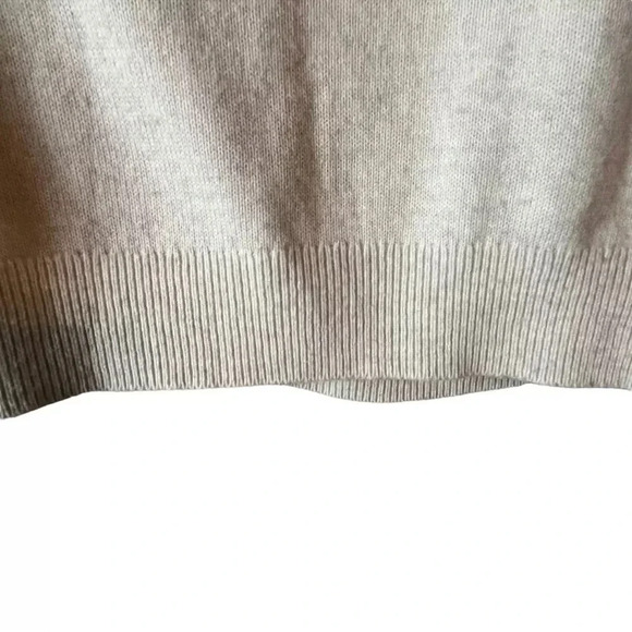 Banana Republic Sweater Ruffle Off The Shoulder Cream Gray Wool Cashmere Size XL - Picture 7 of 9